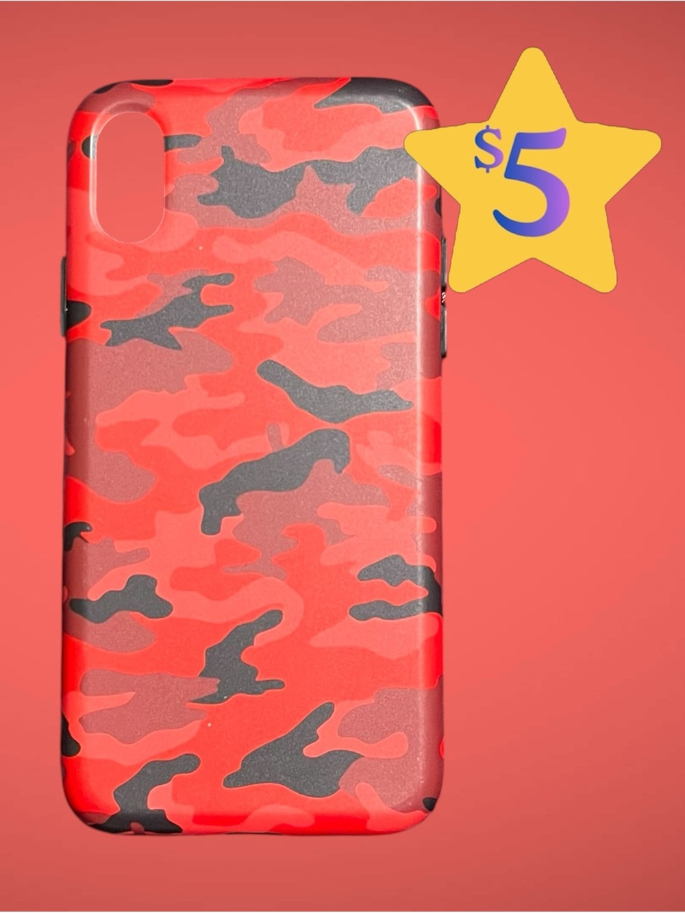 Velvet Caviar iPhone XS (10.S) Red Camo Phone Case
